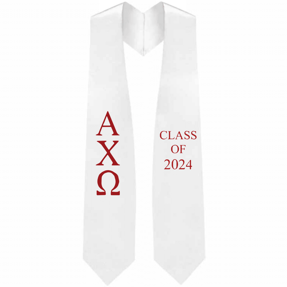 Alpha Chi Omega Greek Lettered Stole With Year Gradshop