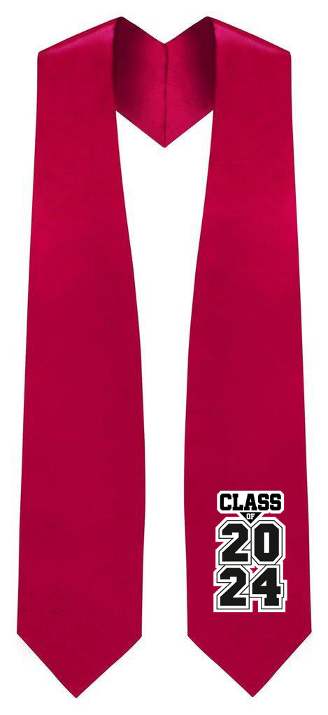 Red "Class of 2024/2025" Graduation Stole