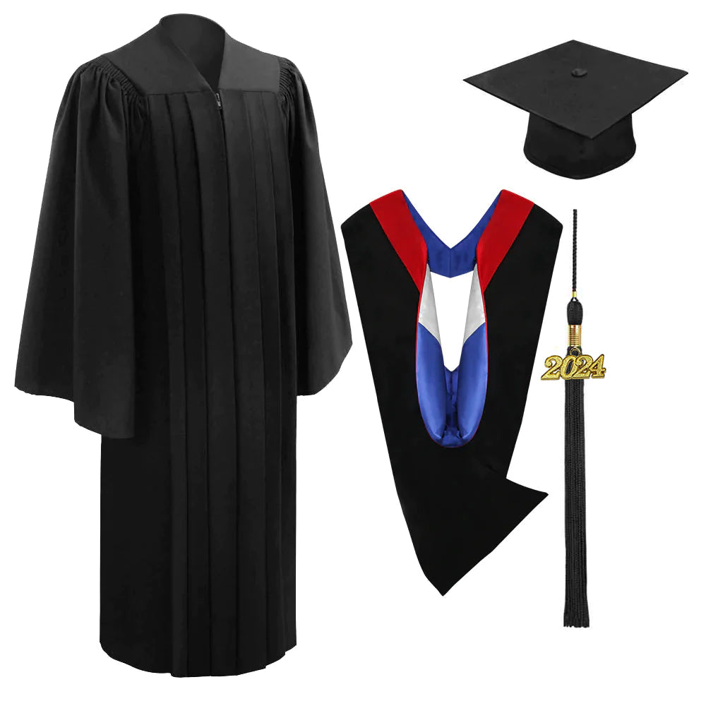 Deluxe Black Bachelors Academic Cap, Gown & Hood – Gradshop