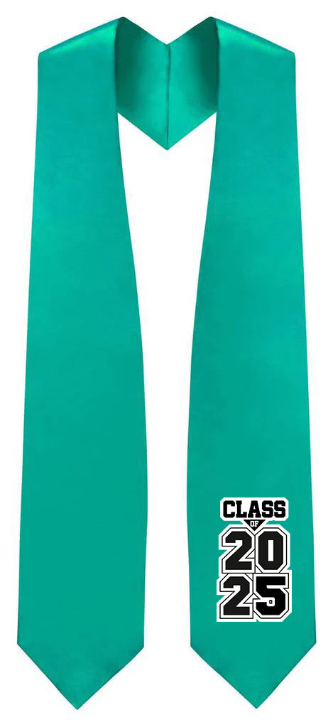 Emerald Green "Class of 2024/2025" Graduation Stole