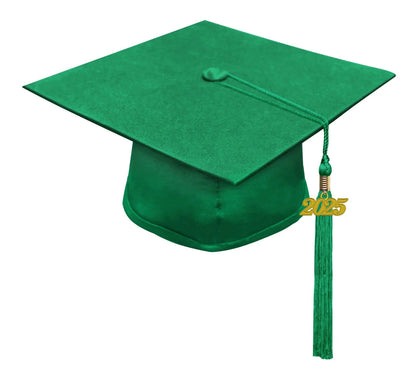 Matte Green Junior High/Middle School Cap & Tassel