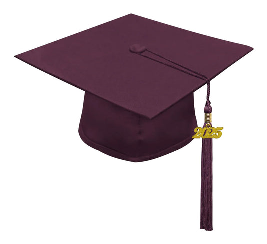 Matte Maroon High School Cap & Tassel