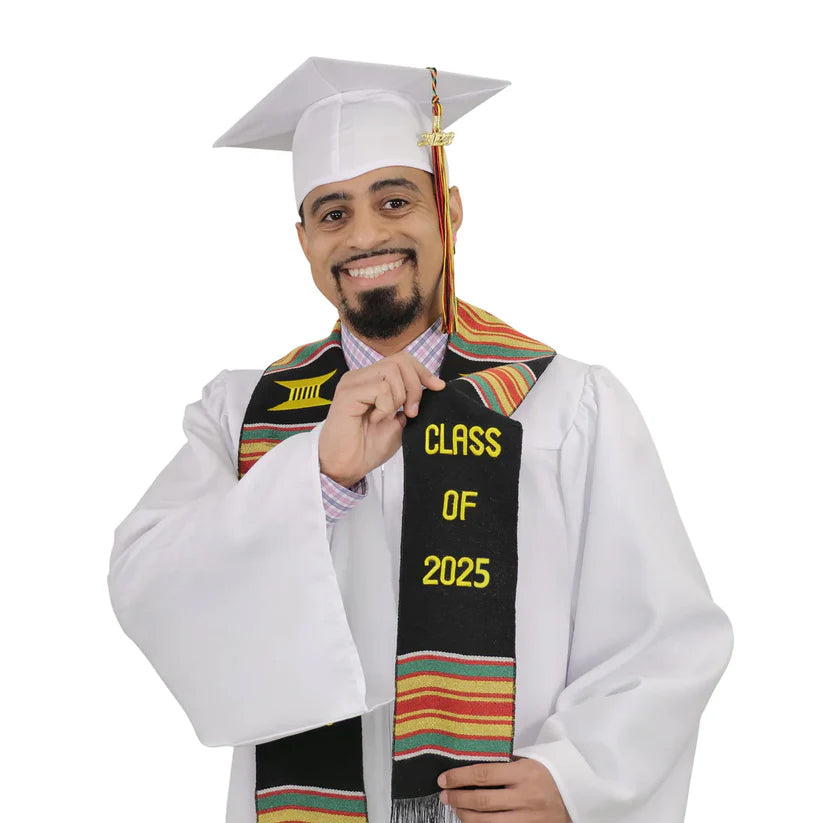 Class of 2024/2025 Graduation Kente Stole, Handwoven Kente Sash Cloth