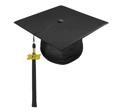 Shiny Black Junior High/Middle School Cap & Tassel