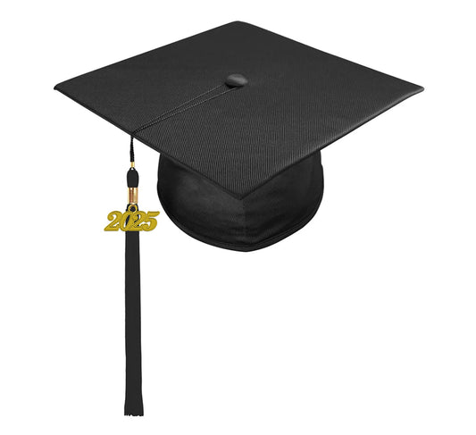 Shiny Black High School Cap & Tassel