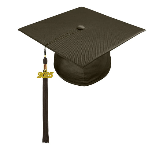 Shiny Brown Junior High/Middle School Cap & Tassel