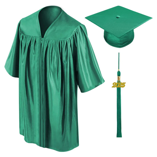 Shiny Emerald Green Kindergarten/Preschool Cap & Gown