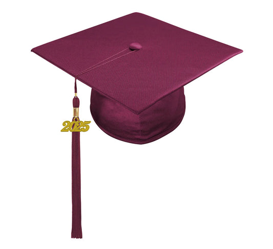 Shiny Maroon High School Cap & Tassel