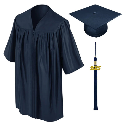 Shiny Navy Blue Kindergarten/Preschool Cap & Gown