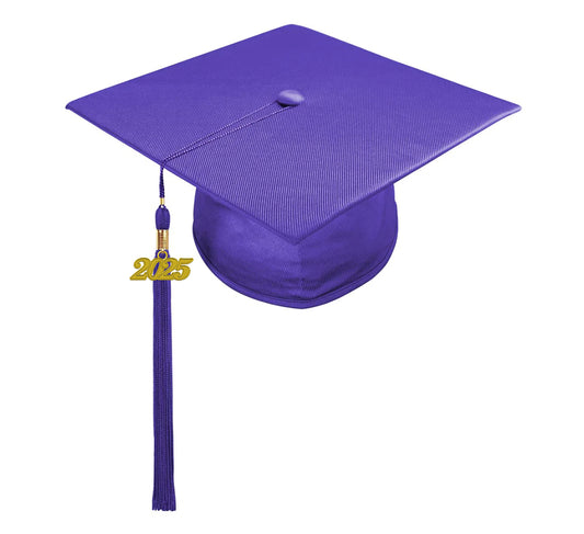 Shiny Purple Junior High/Middle School Cap & Tassel