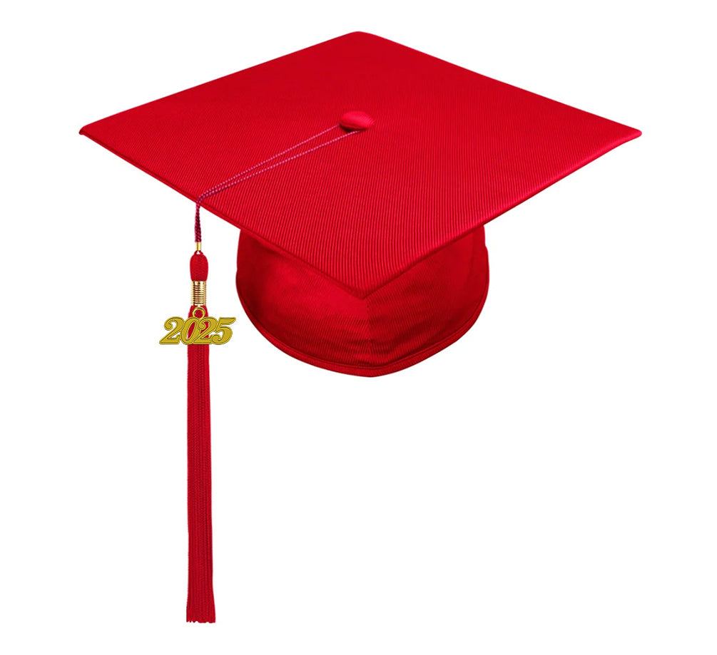 Shiny Red Junior High/Middle School Cap & Tassel