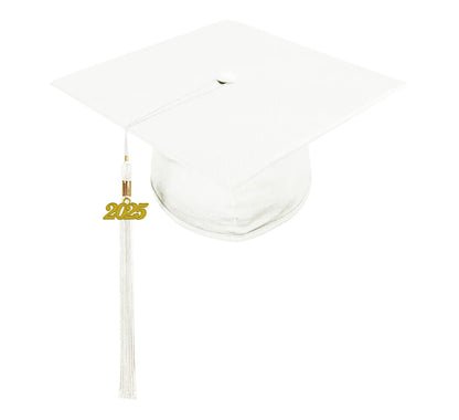 Shiny White High School Cap & Gown