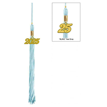 Shiny Light Blue High School Cap & Tassel