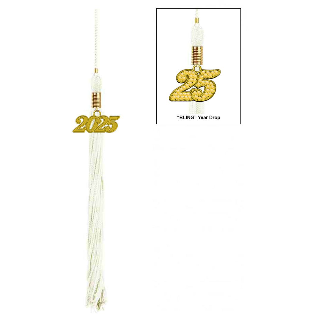 Shiny White Kindergarten/Preschool Cap & Tassel