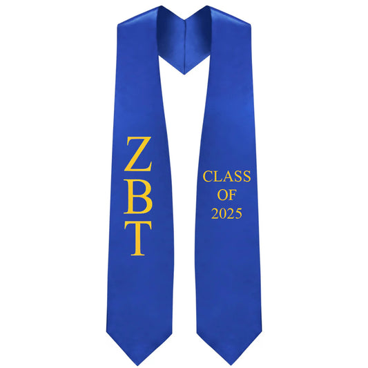 Zeta Beta Tau Lettered Stole w/ Year