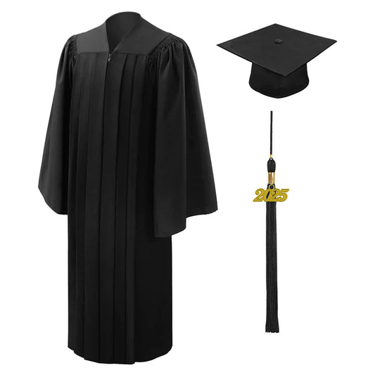 Deluxe Black Junior High/Middle School Cap & Gown