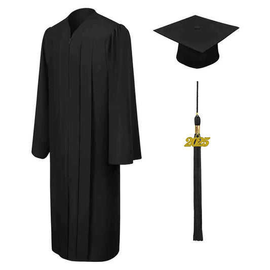 Matte Black Junior High/Middle School Cap & Gown