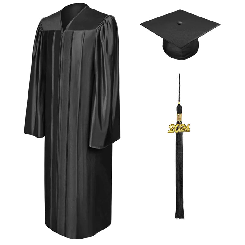 Shiny Black Junior High/Middle School Cap & Gown – Gradshop