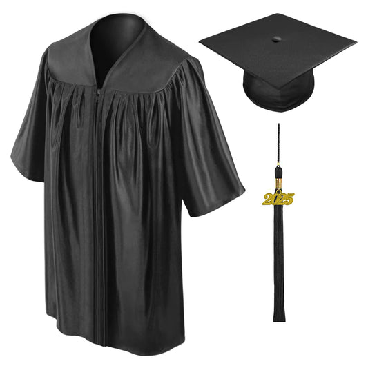 Shiny Black Kindergarten/Preschool Cap & Gown