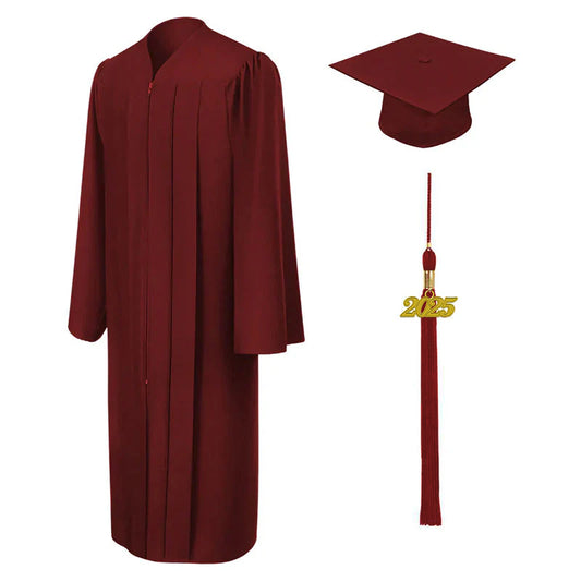 Matte Burgundy Bachelors Cap & Gown