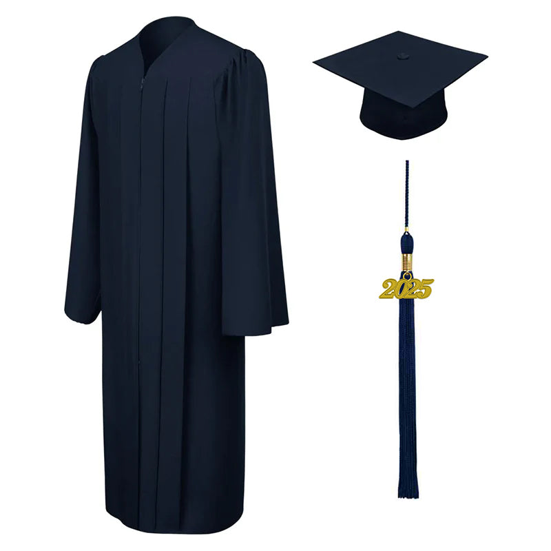 Matte Navy Blue Bachelors Cap & Gown