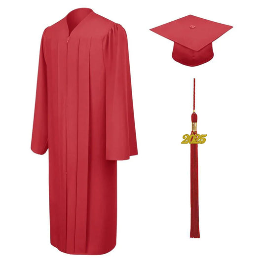 Matte Red Bachelors Cap & Gown