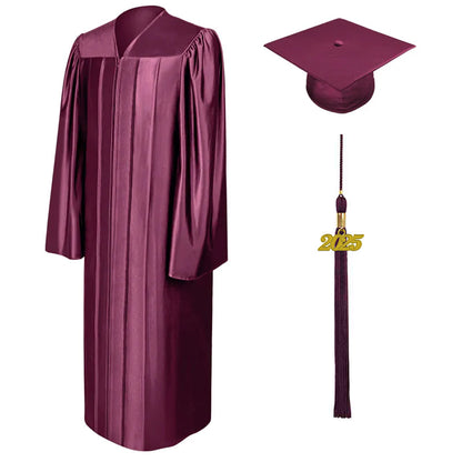 Shiny Maroon Bachelors Cap & Gown