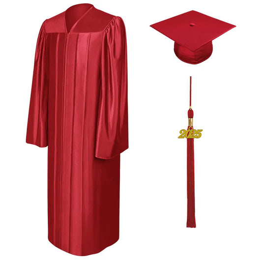 Shiny Red Junior High/Middle School Cap & Gown