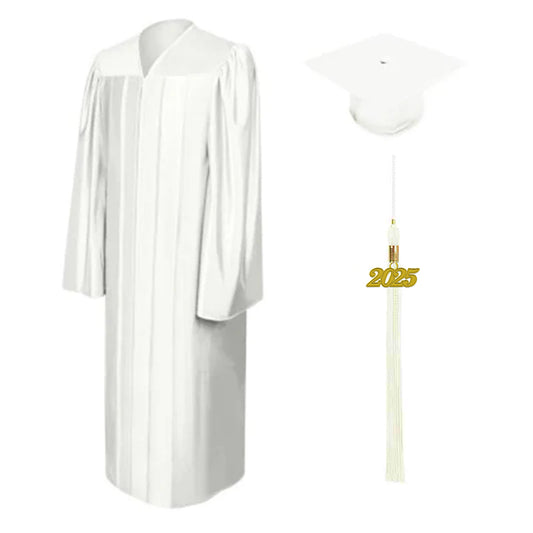 Shiny White Elementary Cap & Gown